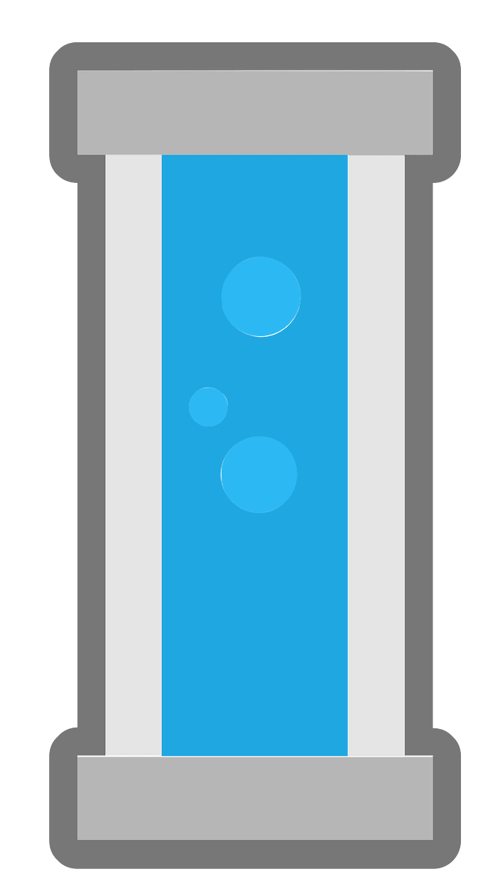 Grey pipes blue water