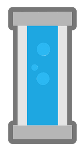 Grey pipes blue water