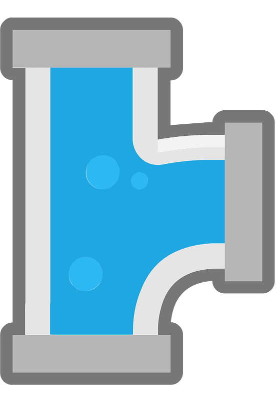 Grey pipes blue water
