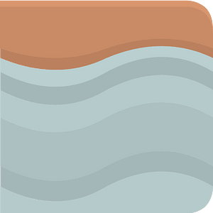 Brown land grey rock platform