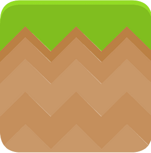 Green grass brown land platform