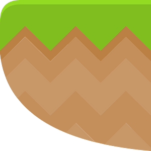 Green grass brown land platform