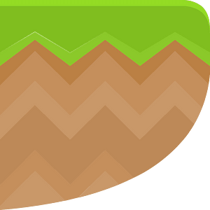 Green grass brown land platform