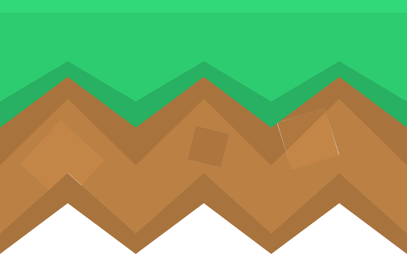 Green grass brown land platform