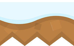 Snow surface brown ground platform