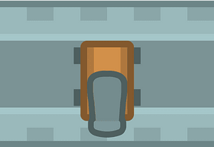 Grey asphalt road 09 car down