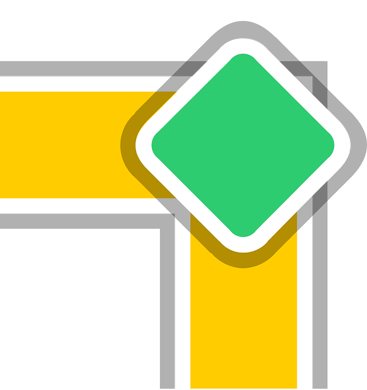 Yellow road green sign