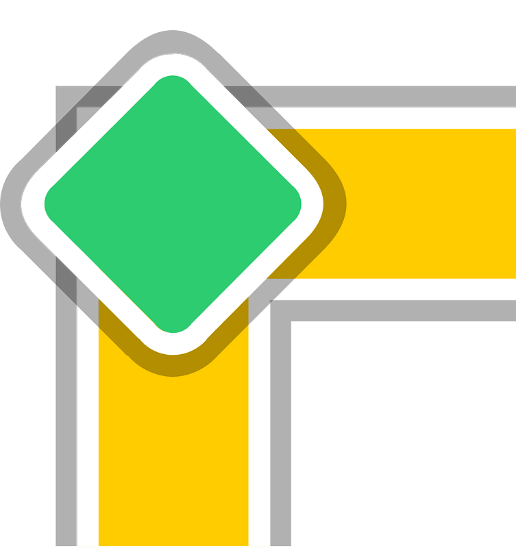Yellow road green sign