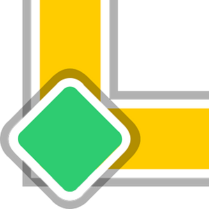 Yellow road green sign
