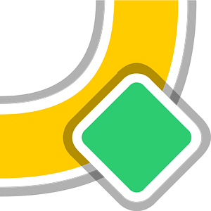 Yellow road green sign