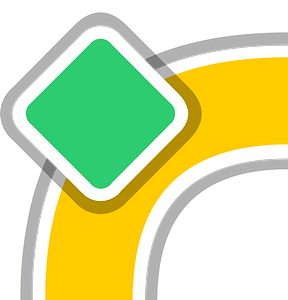 Yellow road green sign