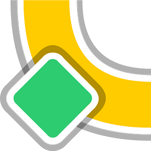 Yellow road green sign