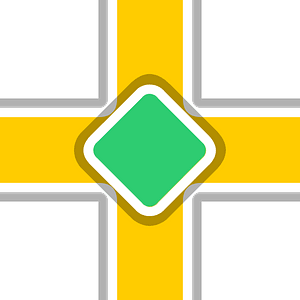Yellow road green sign