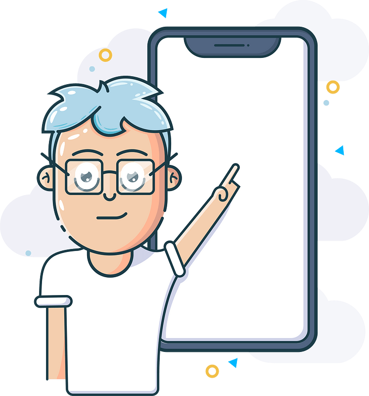 Mobile phone guy boy glasses