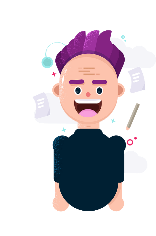 Smiling boy character