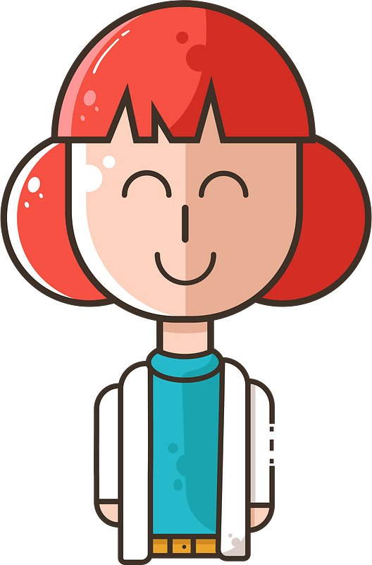 Woman character smiling