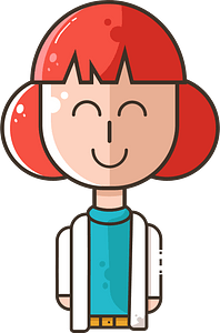 Woman character smiling