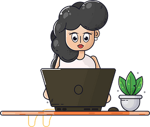 Working girl computer
