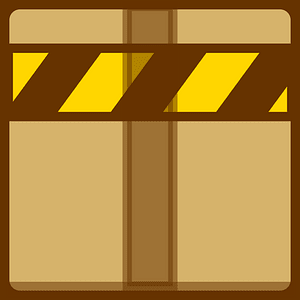 Yellow stripe brown box