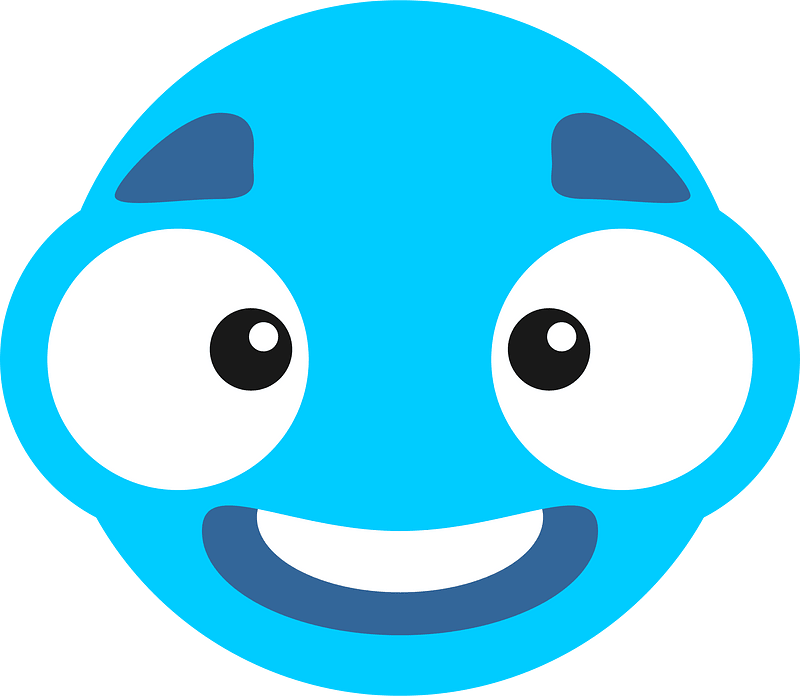 Blue staring eyes monster face