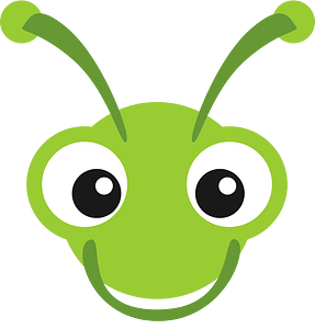 Green staring eyes monster face
