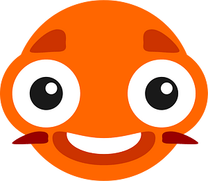 Orange bug-eyed monster face
