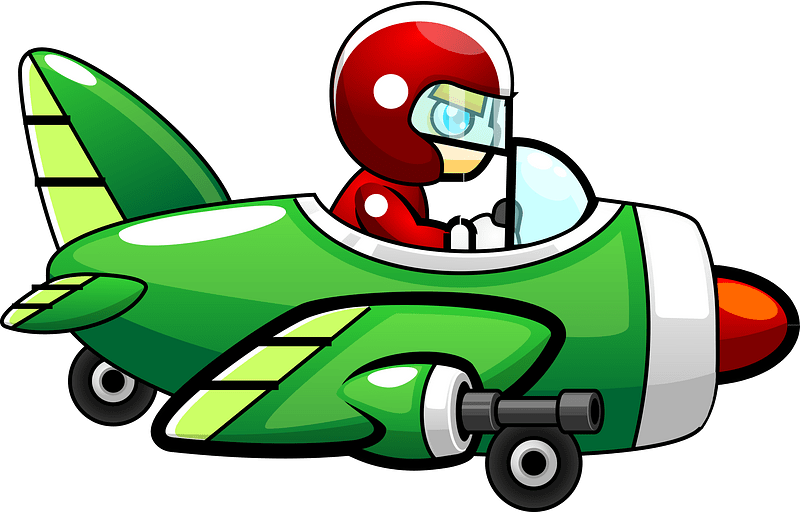 Green plane red rider