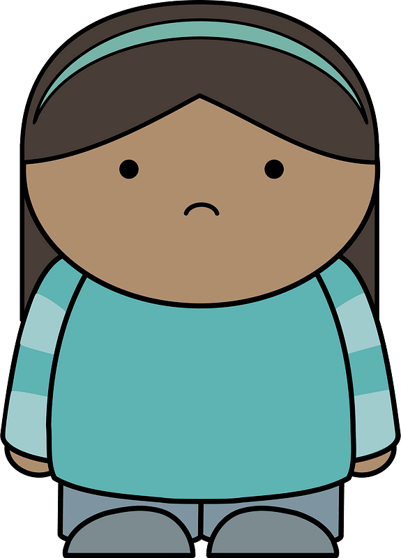 Long brown haired sad girl