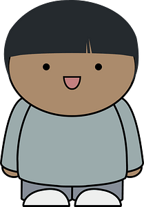 Black haired happy boy