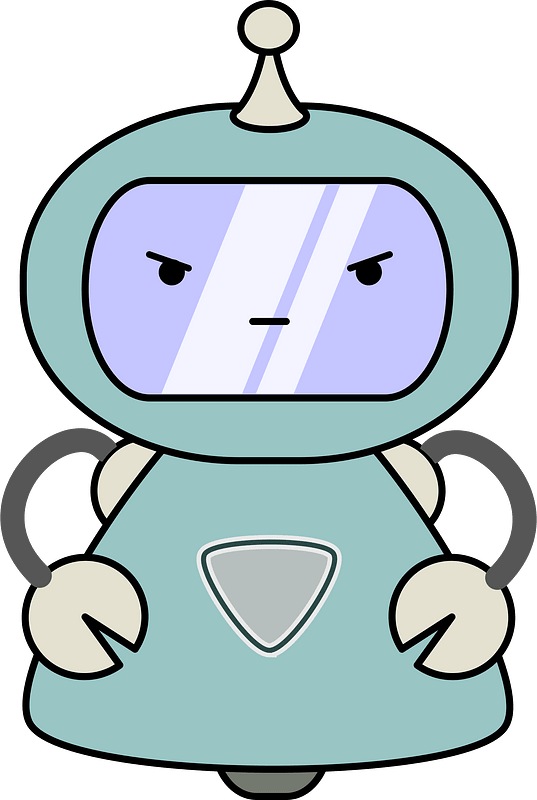 Blue serious robot
