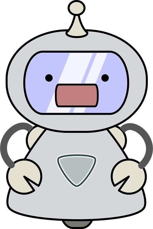 Grey scared robot