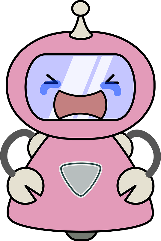 Pink crying robot