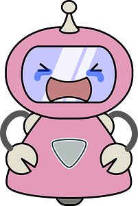 Pink crying robot