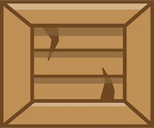 Brown square crate