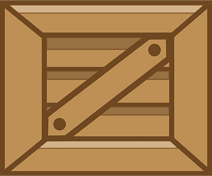 Brown square crate
