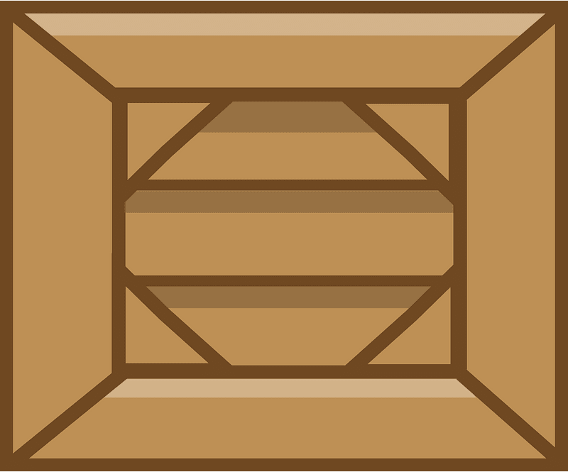 Brown square crate