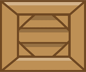 Brown square crate