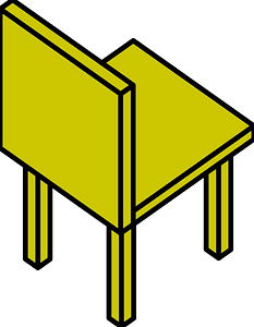 Yellow chair up right