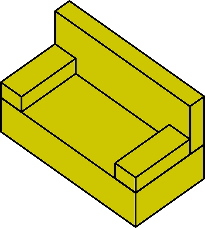 Yellow sofa down left