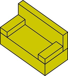 Yellow sofa down left