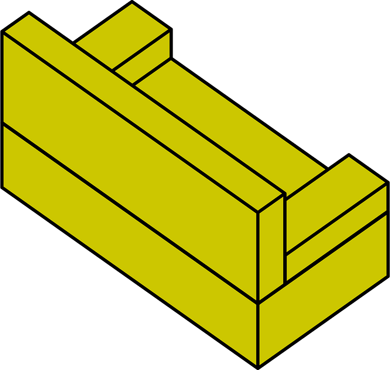 Yellow sofa up right