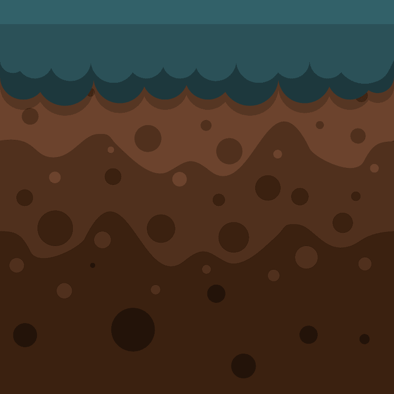 Brown soil blue surface