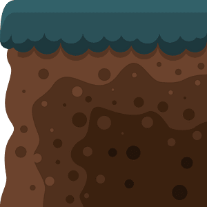 Brown soil blue surface