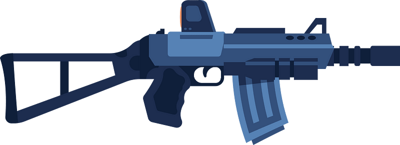 Blue machine gun