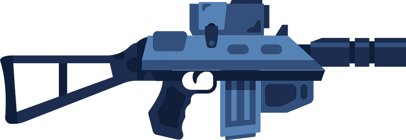 Blue machine gun