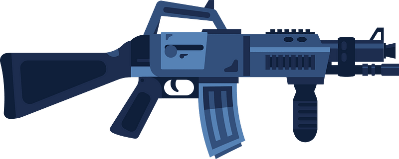 Blue machine gun