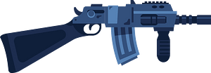 Blue machine gun