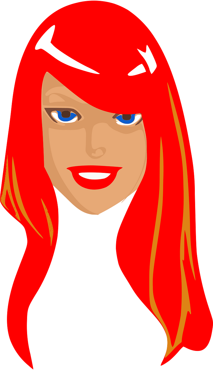 Red hair head