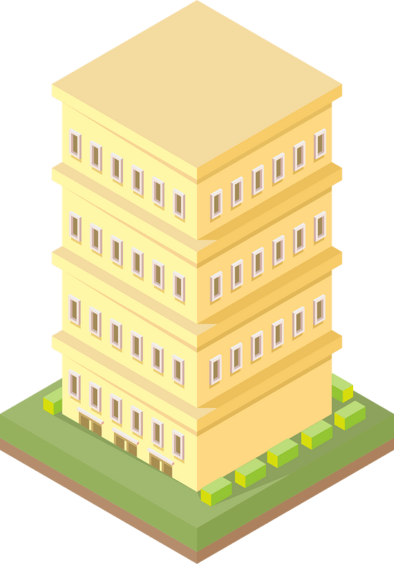 Yellow multistorey house