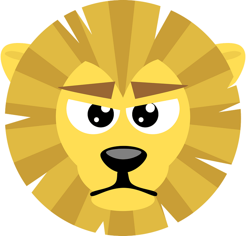 Yellow serious lion